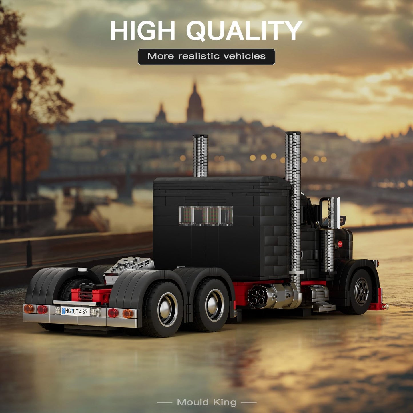 Mould King Semi Truck Building Set – 1814 Pieces, Collectible Trailer Model 10037