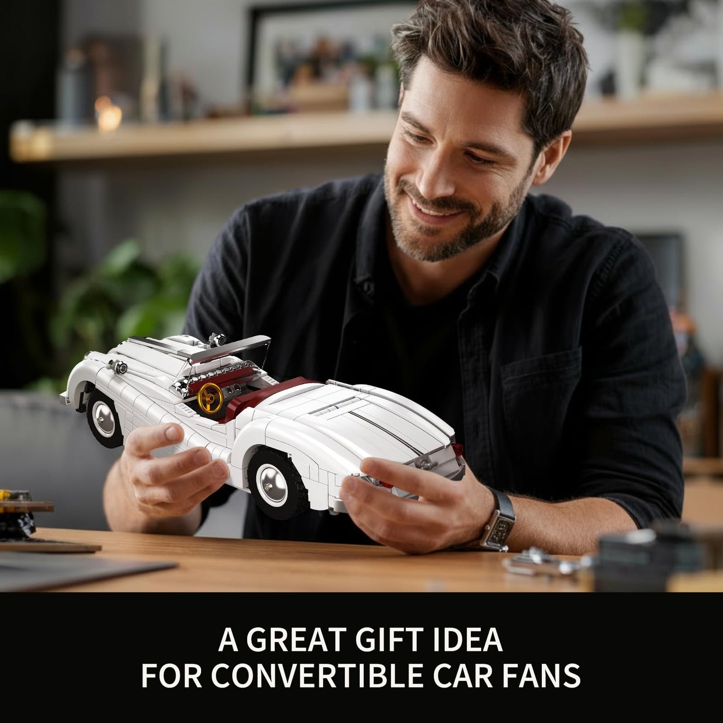 Mould King Sports Car Building Block Kit – 1,302+ Pieces Classic Convertible Model
