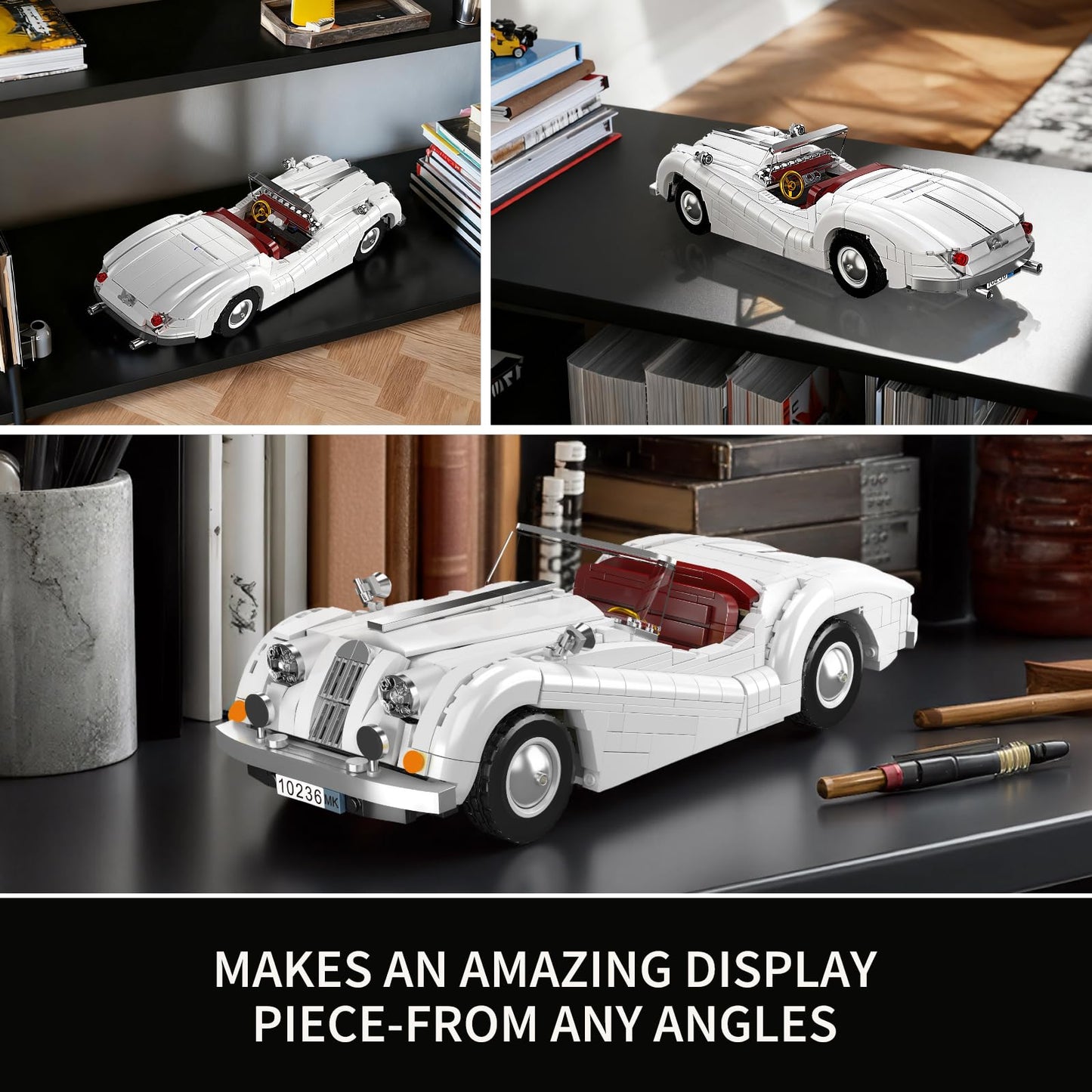 Mould King Sports Car Building Block Kit – 1,302+ Pieces Classic Convertible Model