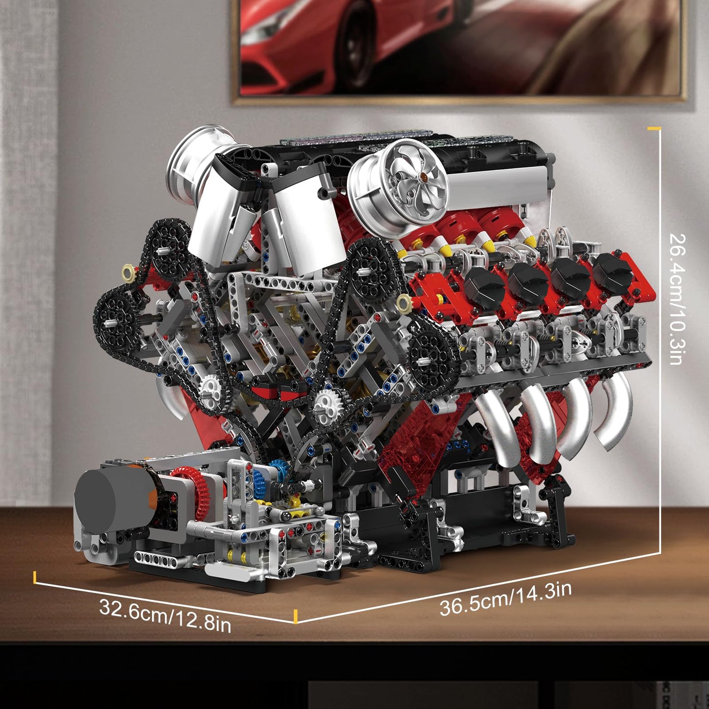 Mould King V8 Engine Building Blocks Set – 2718 Pieces with Battery & Motor, Running Model Kit for Adults