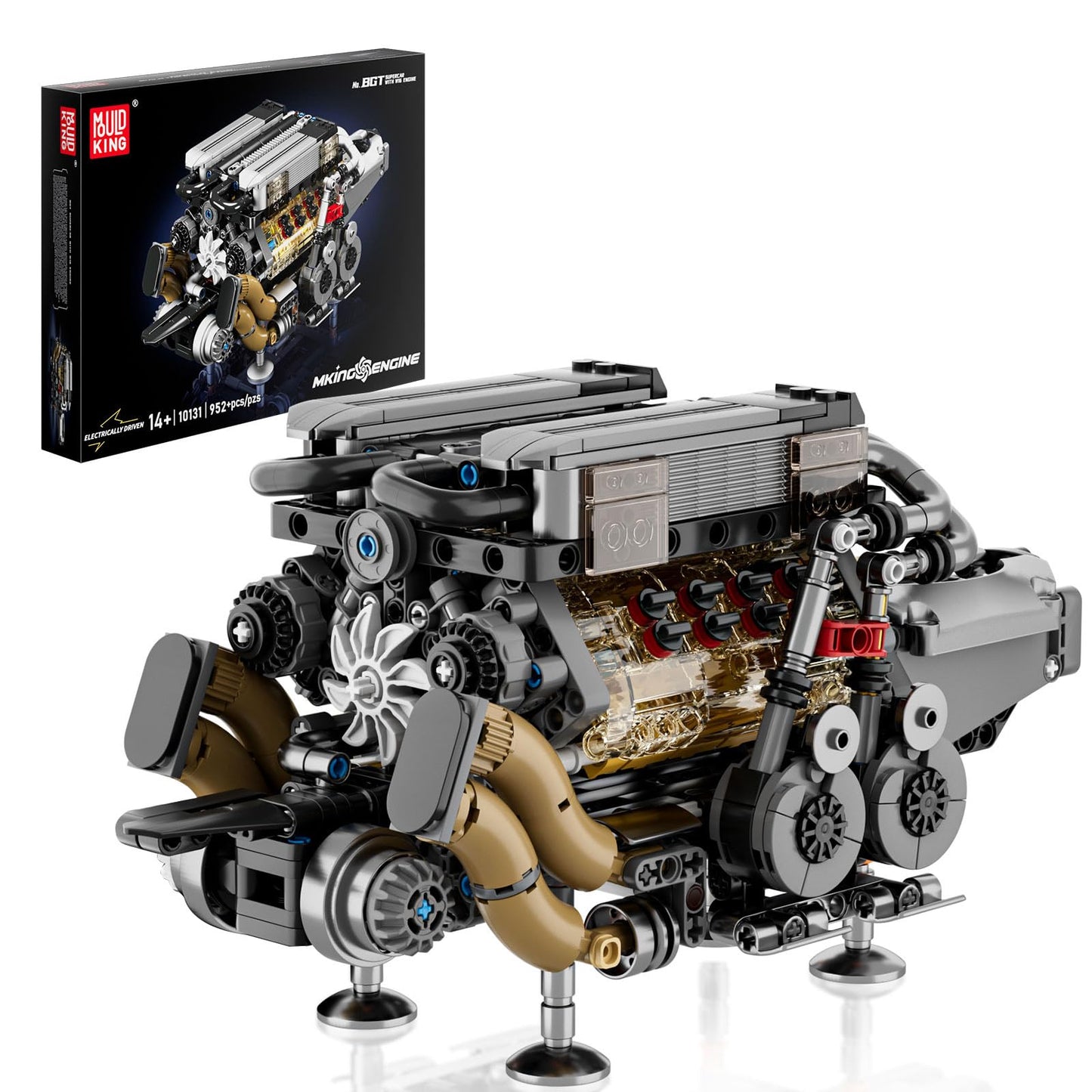 Mould King W16 Engine Kit – Build Twin V8 Model, 952 Pcs, STEM Toy (14+)