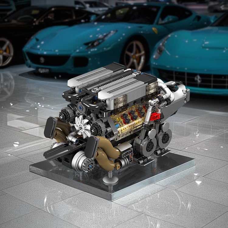 Mould King 10131 W16 Engine Building Blocks Set | 16-Cylinder V8 Model Kit