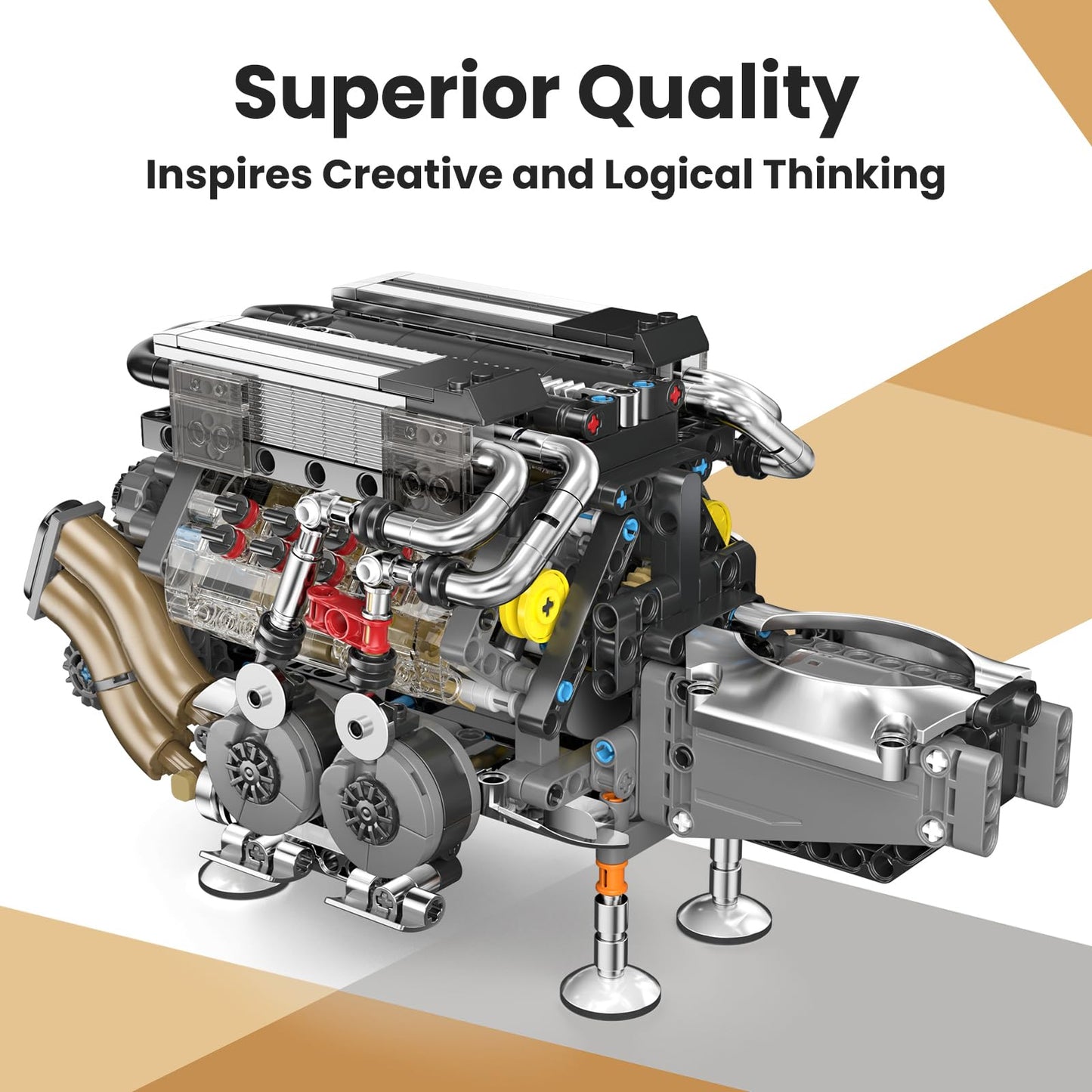 Mould King W16 Engine Kit – 952-Piece STEM DIY Model with Motor for Adults (14+)