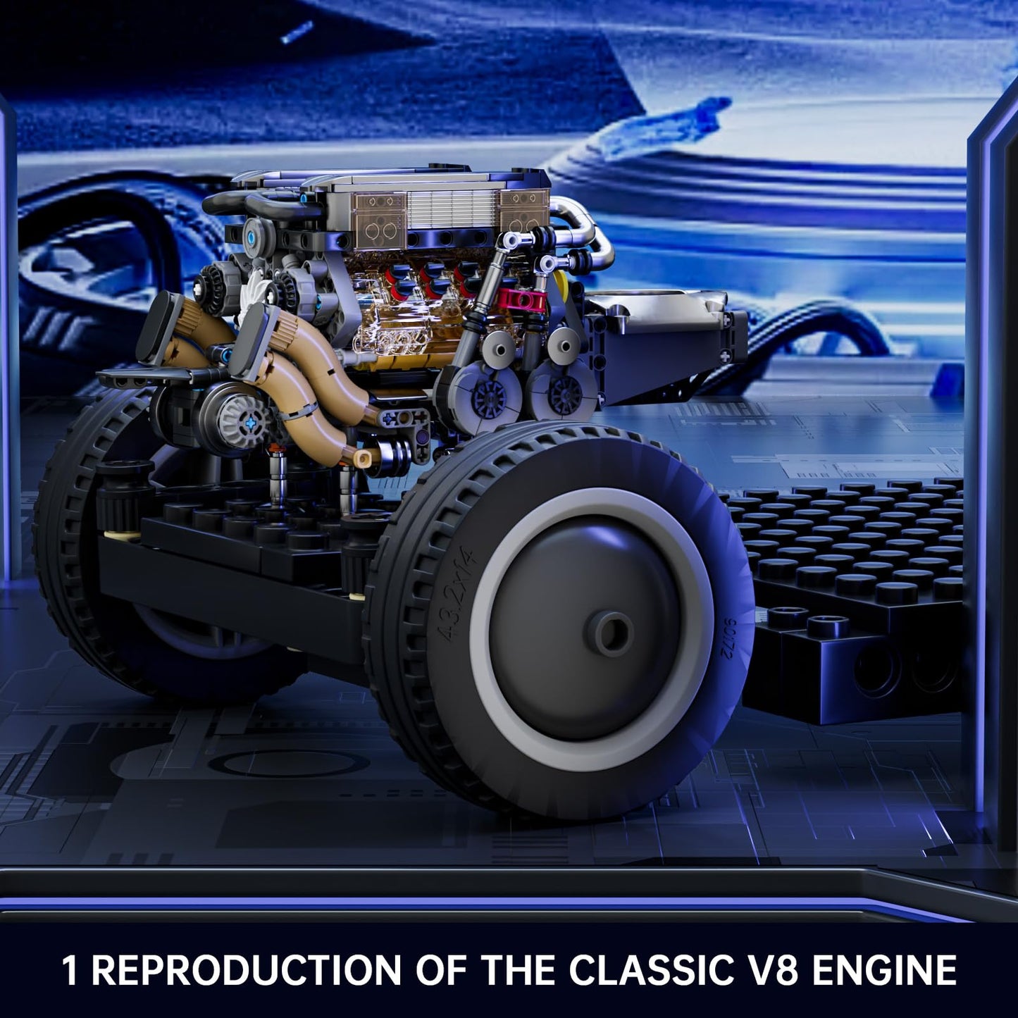 Mould King W16 Engine Kit – Build Twin V8 Model, 952 Pcs, STEM Toy (14+)