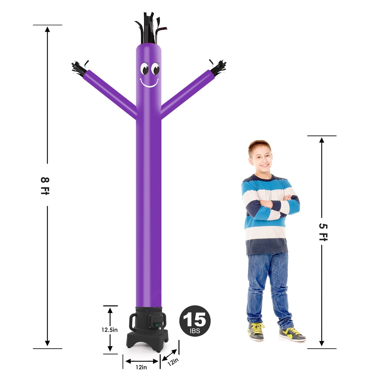 MOUNTO 8FT Fly Puppet Dancer Complete Set with 1/3HP Blower - Purple