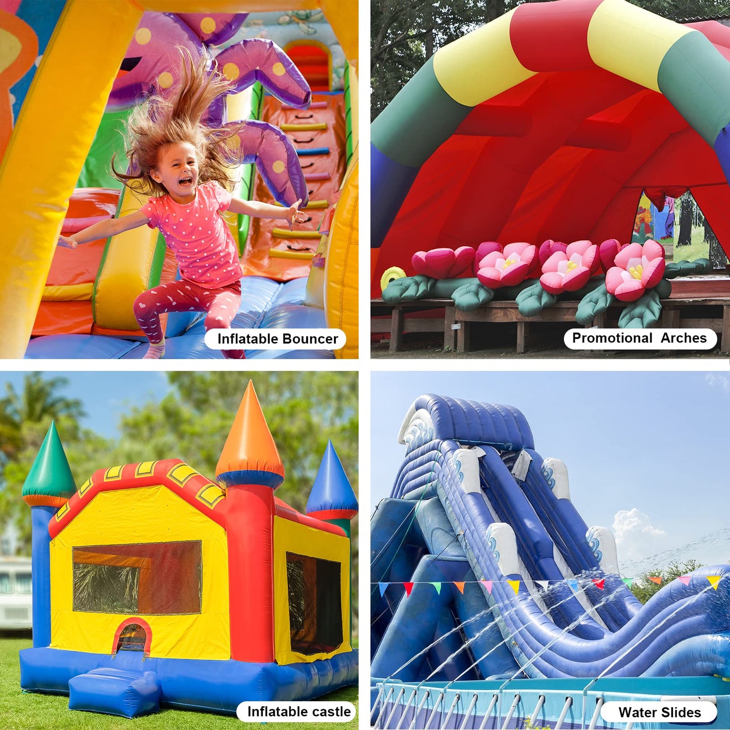 MOUNTO 1HP Inflatable Blower – Energy Efficient, Low Amp Draw for Bounce Houses, Water Slides & Obstacle Courses