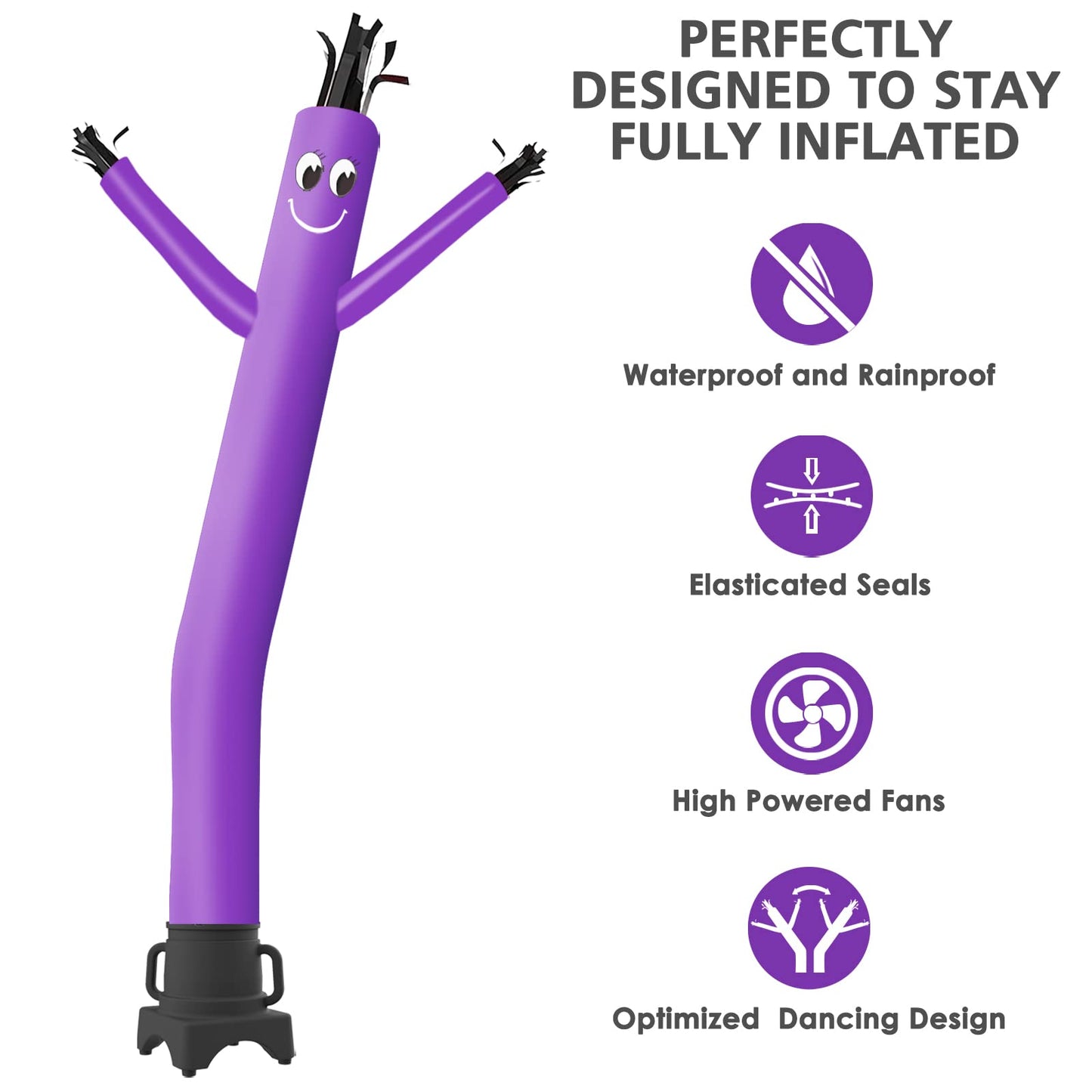 MOUNTO 8FT Fly Puppet Dancer Complete Set with 1/3HP Blower - Purple
