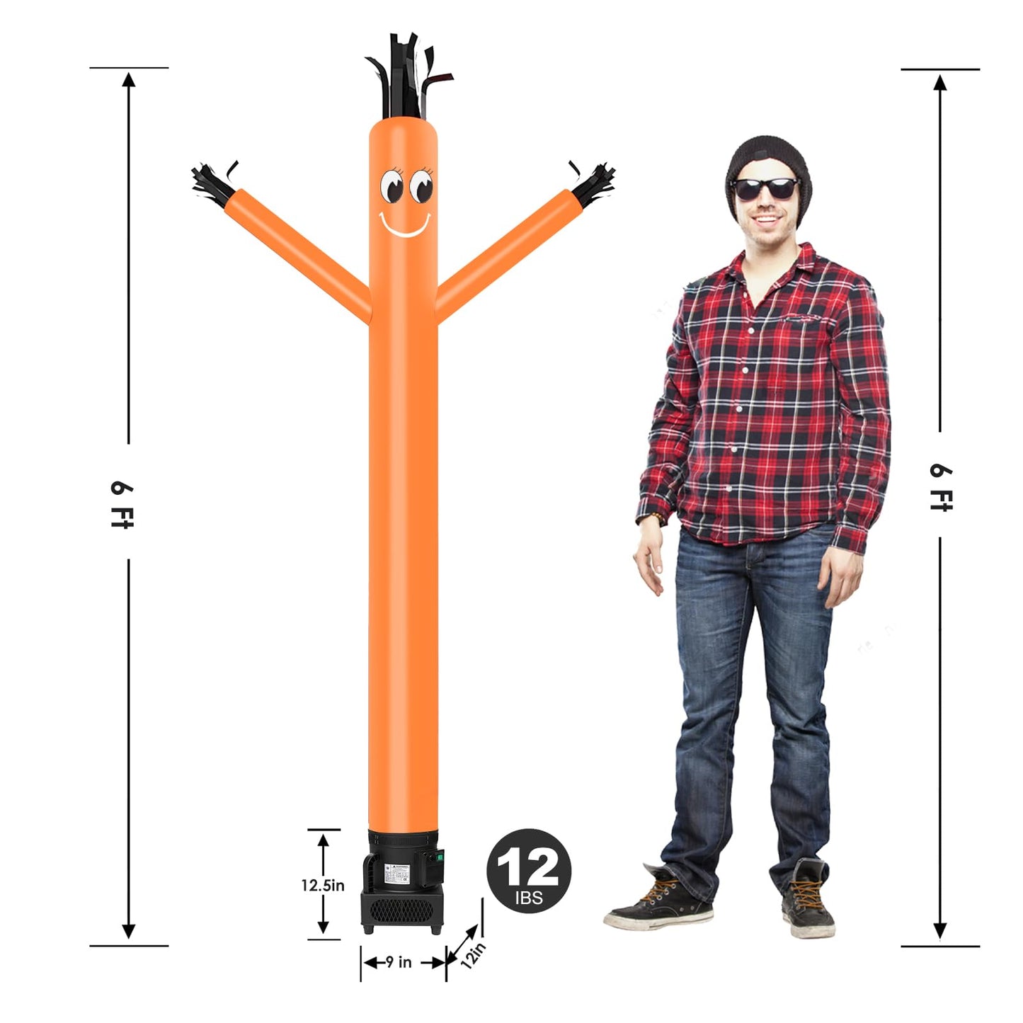 MOUNTO 6FT Fly Puppet Dancer with 1/3hp Blower – Complete Set (Orange)