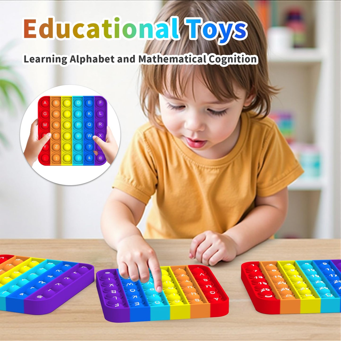 Mouom 2Pack Pop Fidget Toys – ABC Learning & Numbers 1-30 | Toddler Sensory Toys & Party Favors