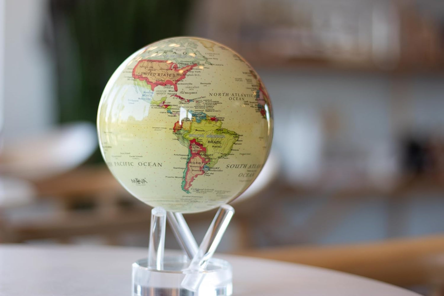 MOVA Globe – Yellow Political Map, 8.5-inch | Light-Powered Rotating Globe