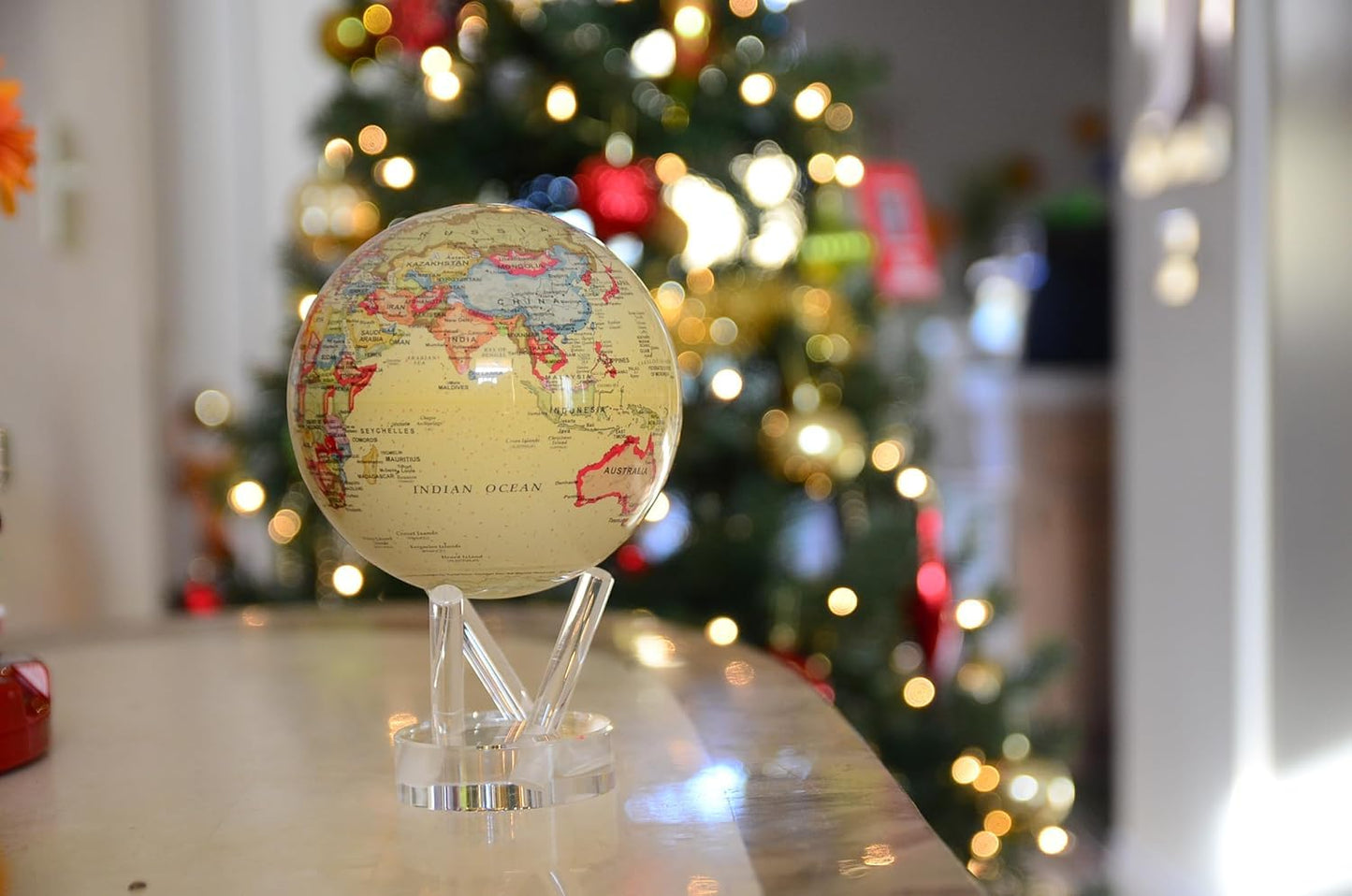 MOVA Globe – Yellow Political Map, 8.5-inch | Light-Powered Rotating Globe