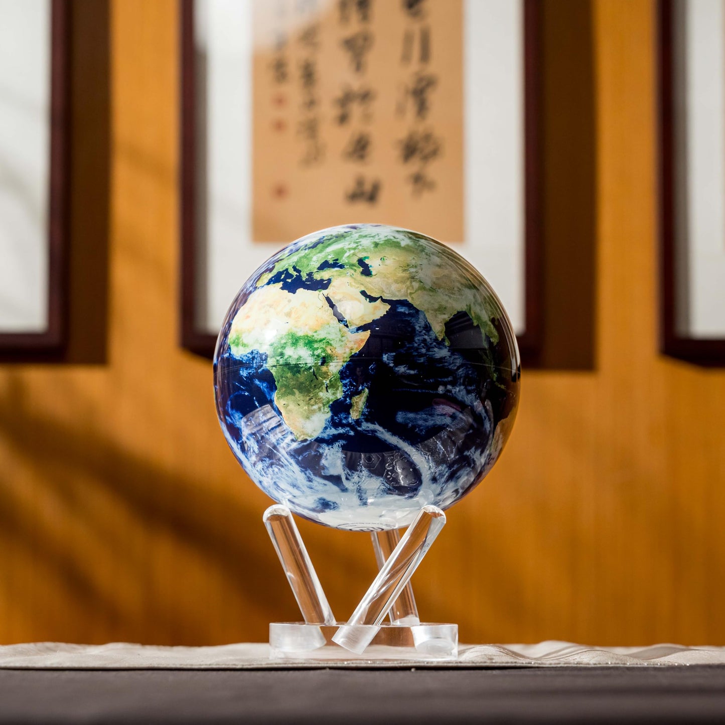 MOVA Globe Earth with Clouds – Self-Rotating Desk Globe Powered by Light
