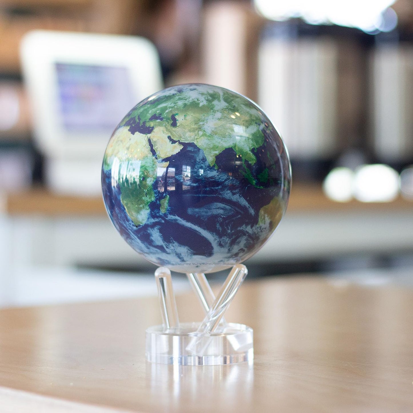 MOVA Globe Clouds 6-Inch – Self-Rotating, Light-Powered Globe for Silent Desk Decor