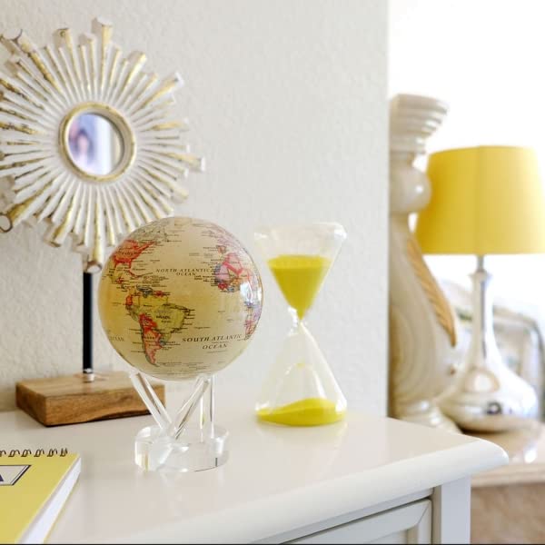 MOVA Globe Yellow 4.5-inch – Light-Powered Political Map Desk Globe