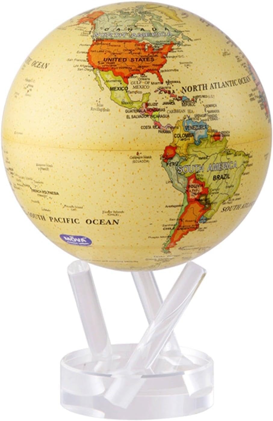 MOVA Globe – Yellow Political Map, 8.5-inch | Light-Powered Rotating Globe