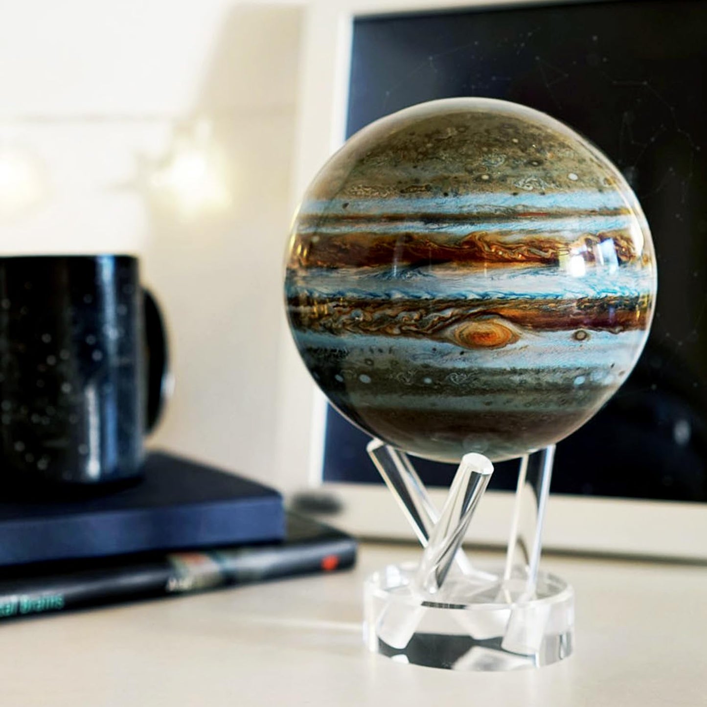 MOVA Jupiter Globe 4.5-inch – Solar-Powered Floating Planet Display for Desk