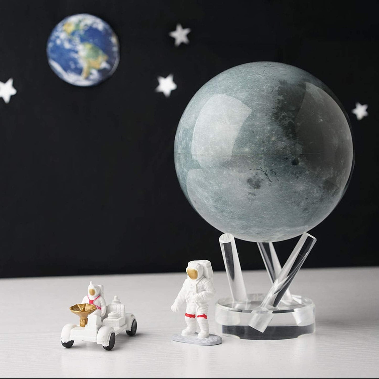 MOVA Moon Globe 6-inch — Rotating Lunar Globe Powered by Light, No Batteries Needed | Unique Desk Decor Gift