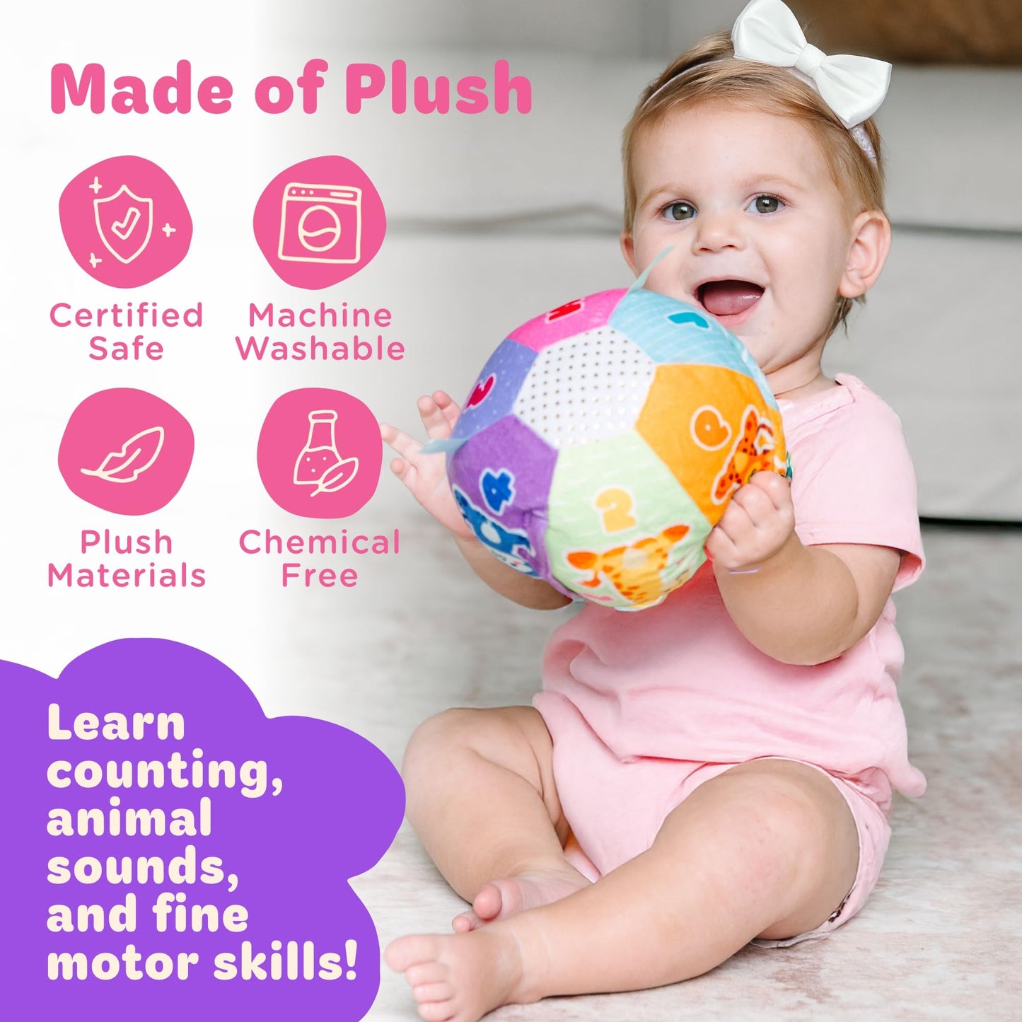Move2Play Interactive Baby Ball with Music & Sound Effects – First Birthday Gift