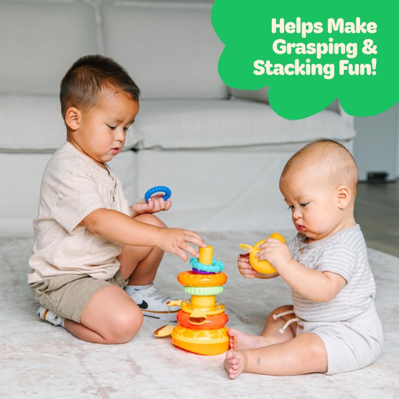 Move2Play Giraffe Stacking Toy – 7-Ring Montessori Ring Stacker for Babies 0–6+ Months & Beyond