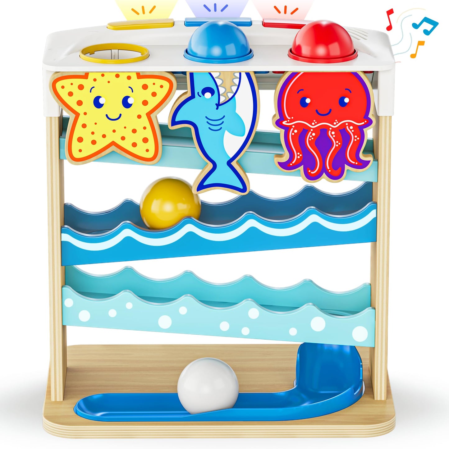 Move2Play Wooden Ocean Friends | 30+ Songs & Phrases for Babies & Toddlers (6–24 Months)