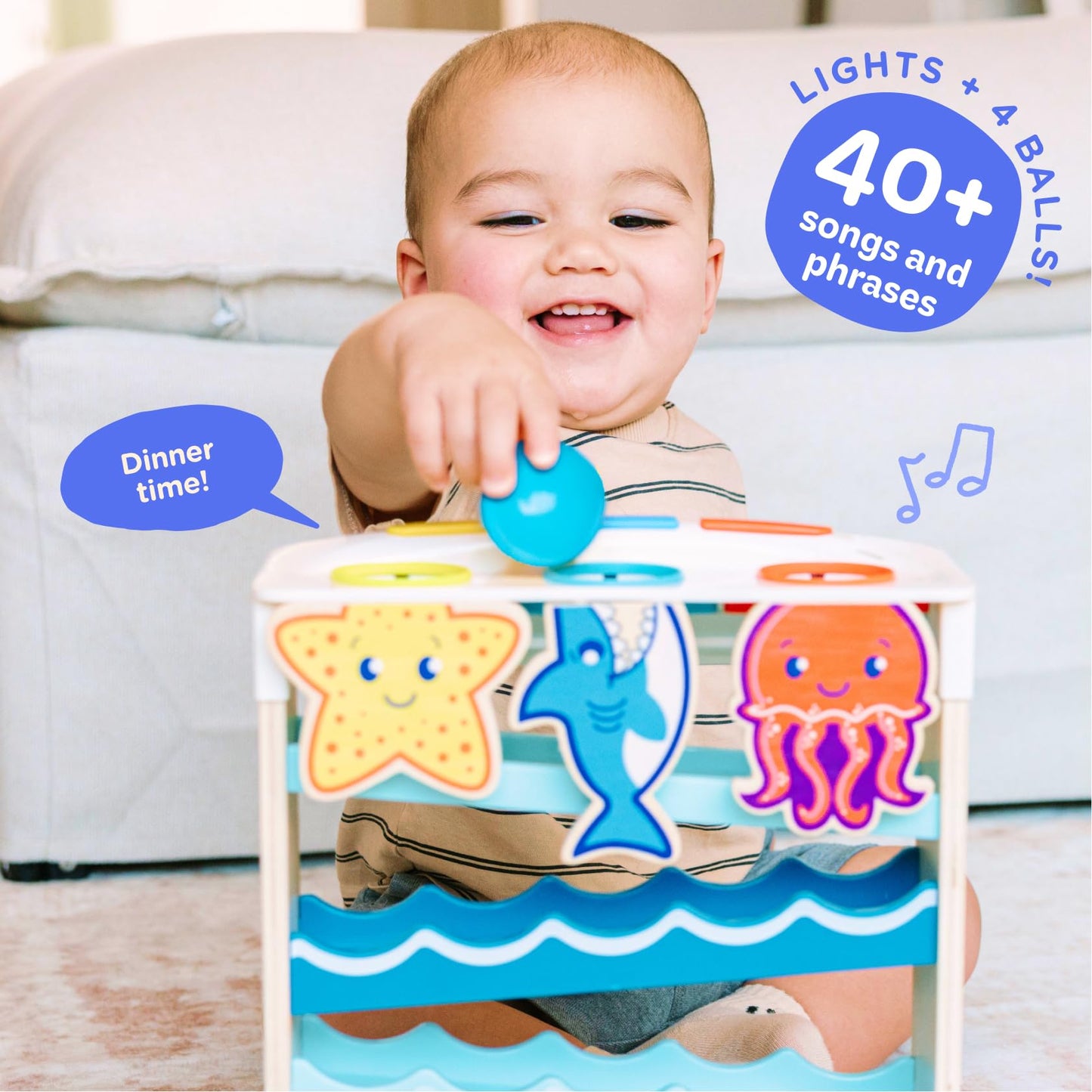 Move2Play Wooden Ocean Friends | 30+ Songs & Phrases for Babies & Toddlers (6–24 Months)