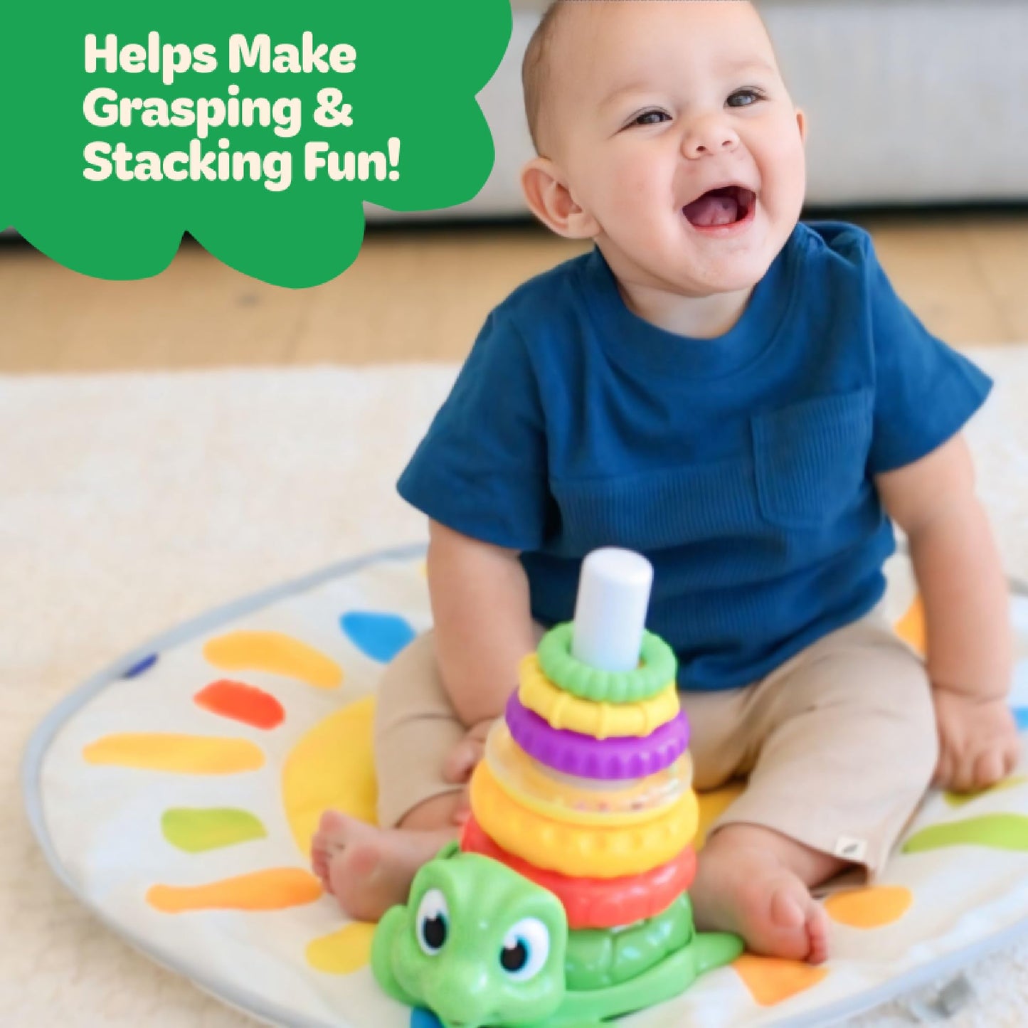 Move2Play Stacking Toy – 7-Ring Montessori Unicorn Stack for Babies 0-6+ Months