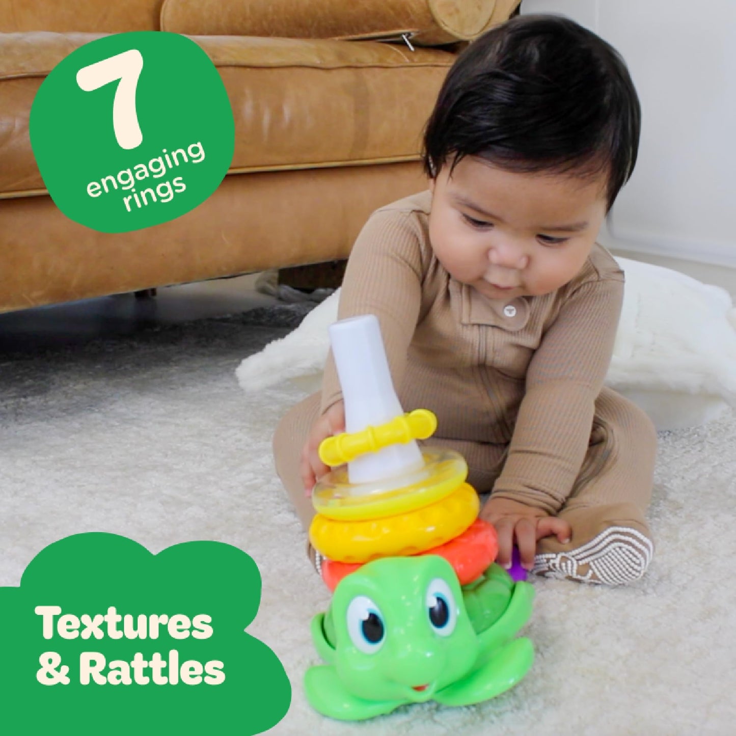 Move2Play Stacking Toy – 7-Ring Montessori Unicorn Stack for Babies 0-6+ Months
