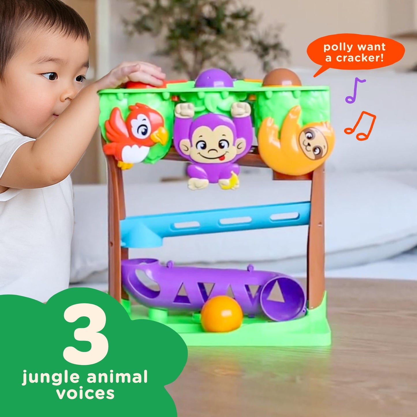 Move2Play Jungle Jammin’: 30+ Songs & Phrases Baby Musical Toy for Ages 6–24 Months
