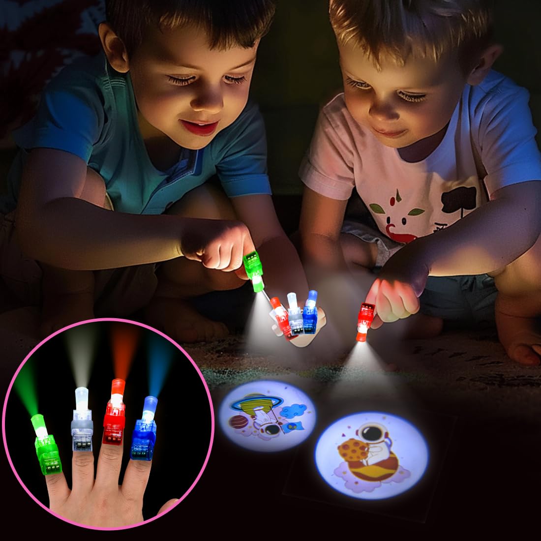 MOVINPE Valentine’s Day Finger Lights – 28-Pack with Cards for Classroom Gifts, Party Favors & Prizes