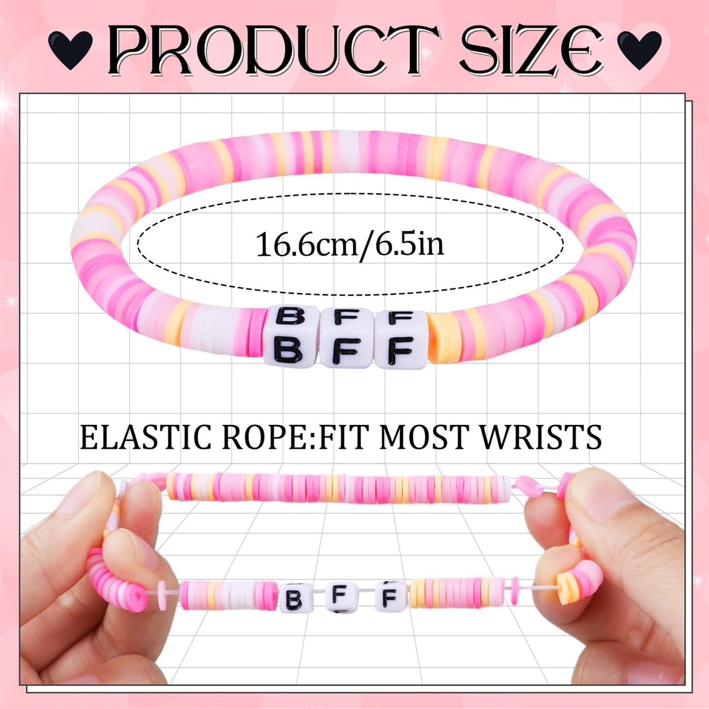 MOVINPE Valentines Day Cards for Girls – 24 Pack with Friendship Bead Bracelets & Gift Cards