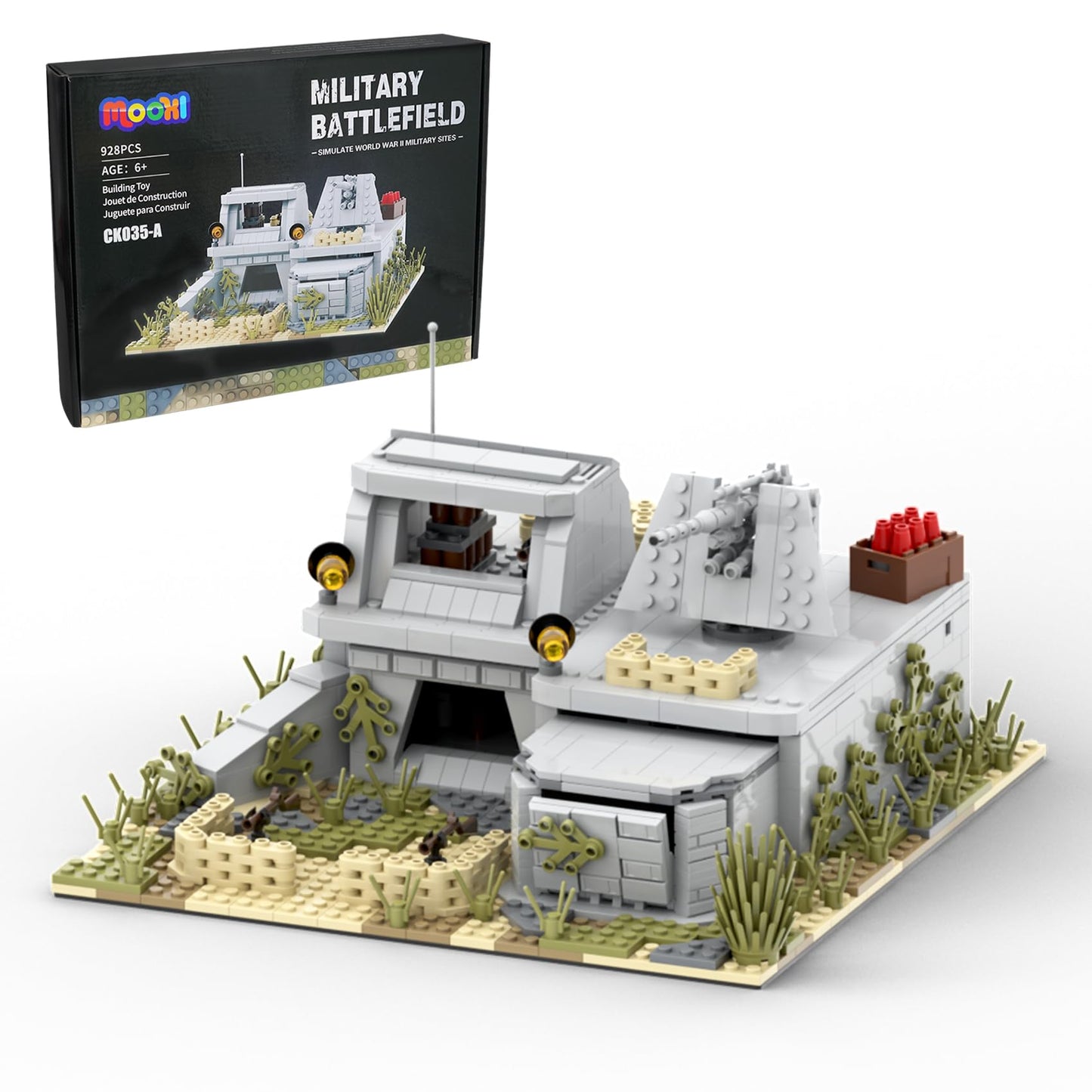 MOOXI WW2 Military Battle Fort Building Block Set (928PCS) – Secondary Creation & Display