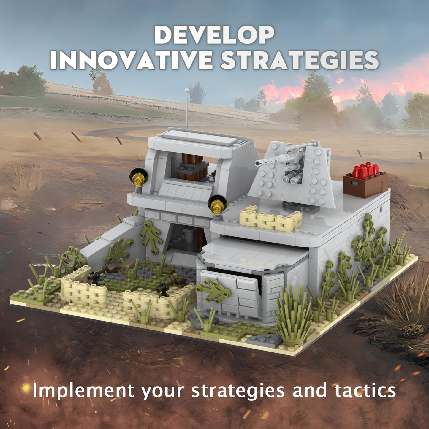 MOOXI WW2 Military Battle Fort Building Block Set (928PCS) – Secondary Creation & Display