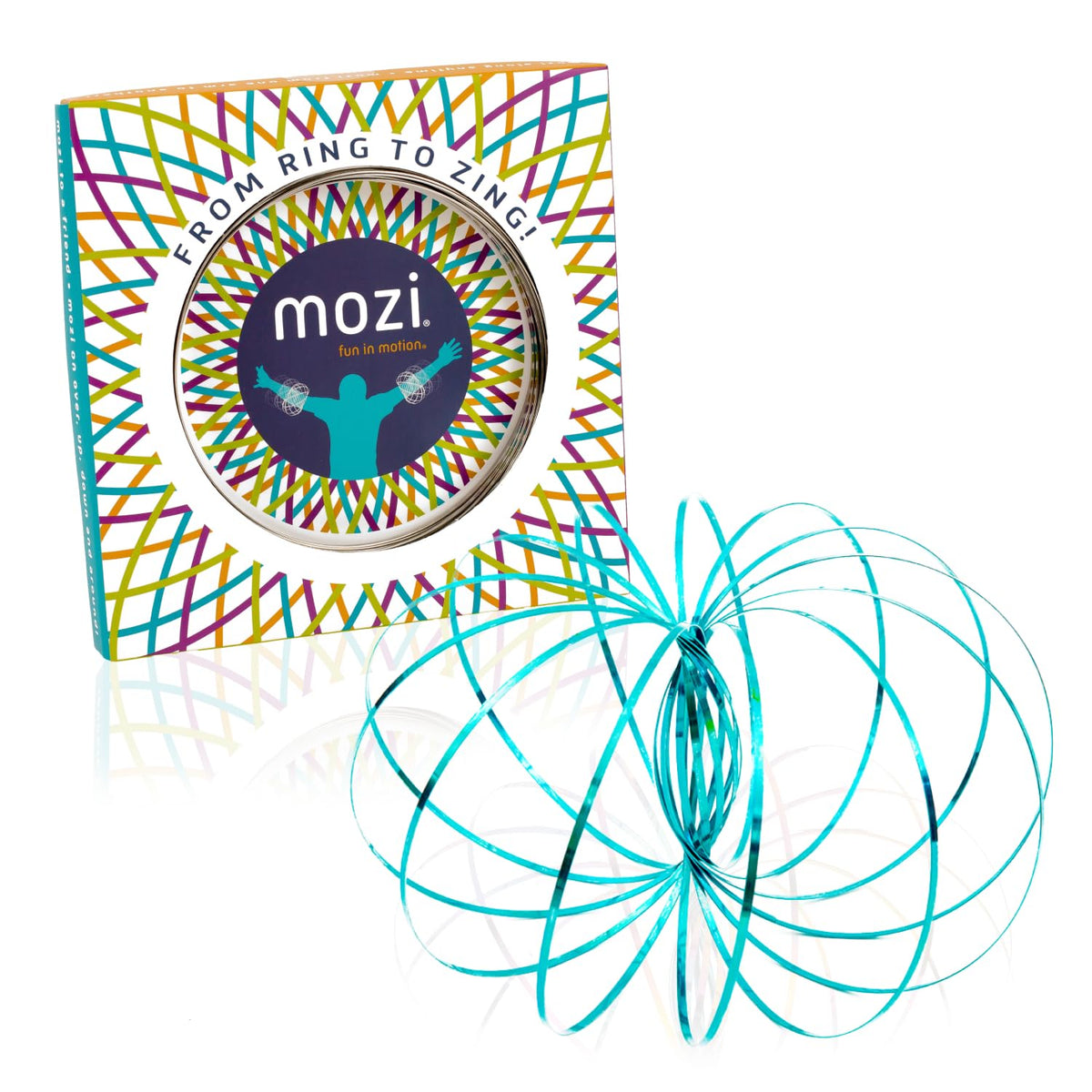 Mozi Geometric Magic Flow Bracelet – Easy Spin Toy, 3D Spiral, Sapphire Blue