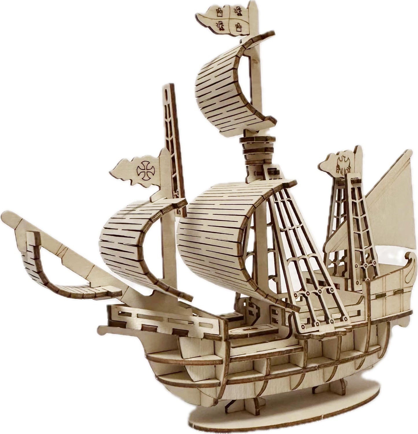 MPIUET 3D Wooden Sailboat Puzzle for Adults – No Glue, Burr-Free Model Kit