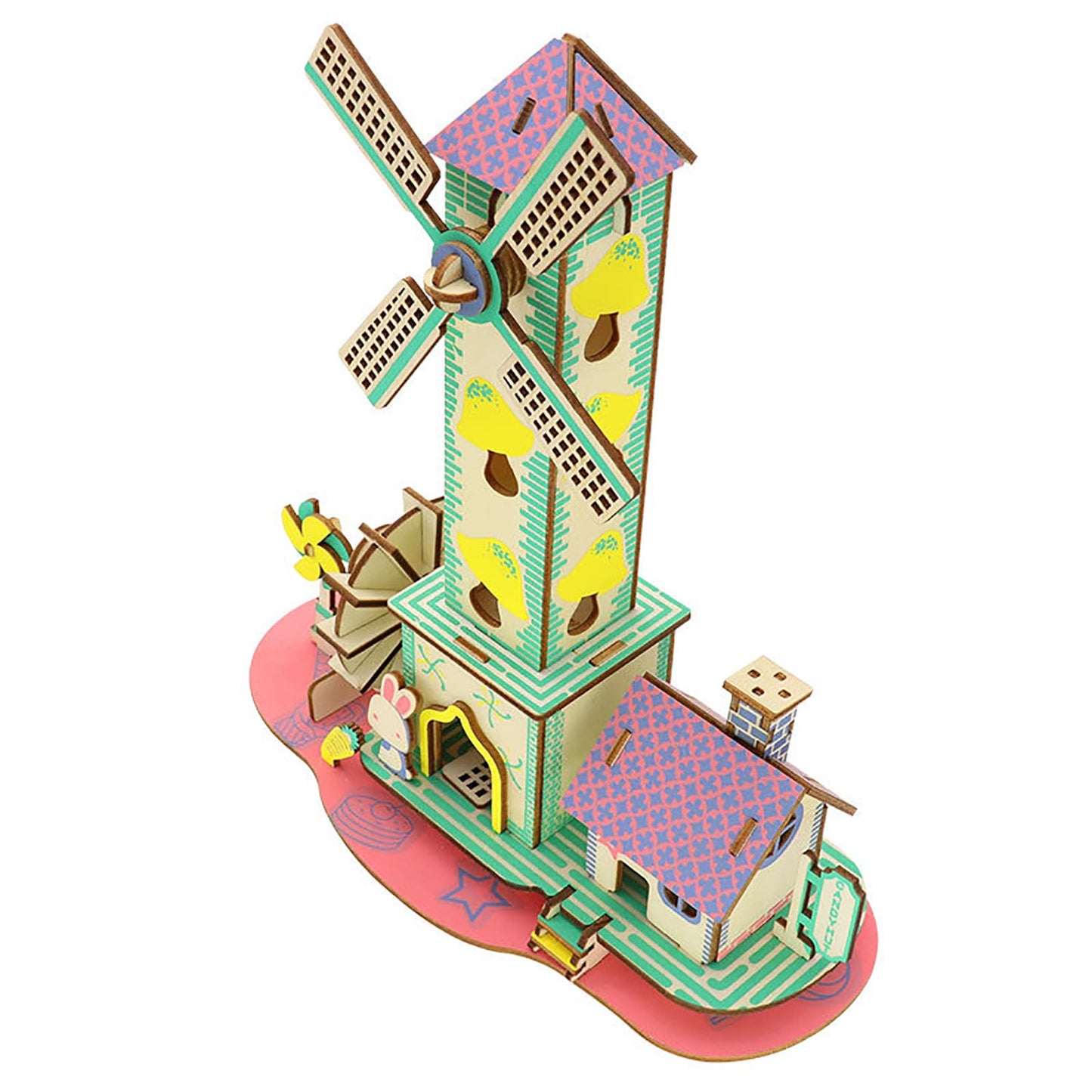 MPIUET Wooden 3D Puzzle Kit – Windmill Cottage & Little House
