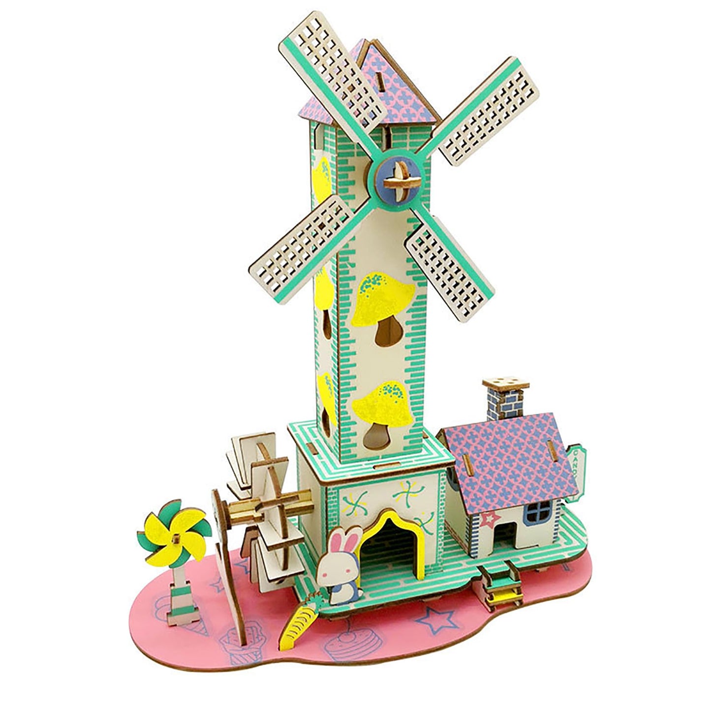 MPIUET Wooden 3D Puzzle Kit – Windmill Cottage & Little House
