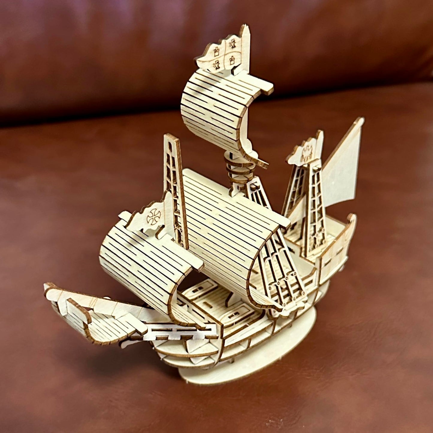 MPIUET 3D Wooden Sailboat Puzzle for Adults – No Glue, Burr-Free Model Kit