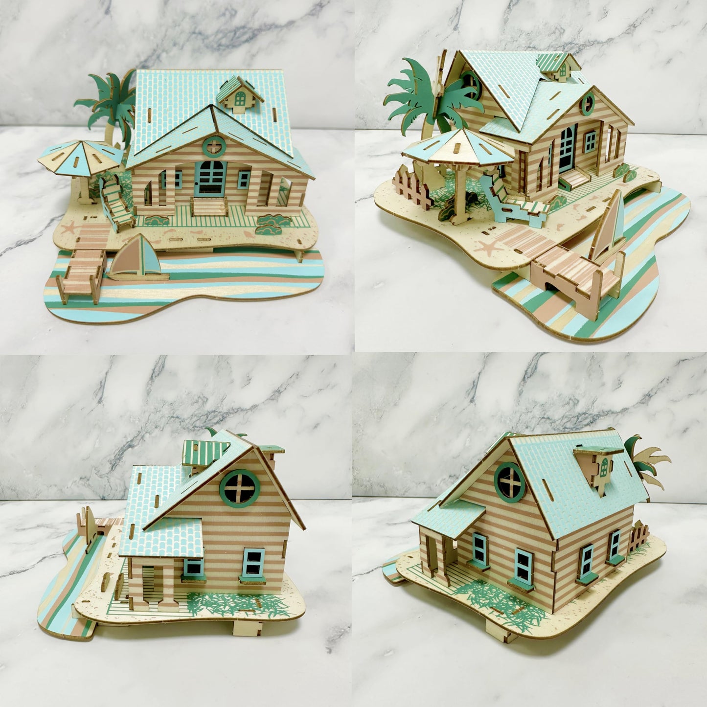 MPIUET Wooden 3D Puzzles – Log Cabin DIY Kit 9-in-1 (B) for Adults & Teens