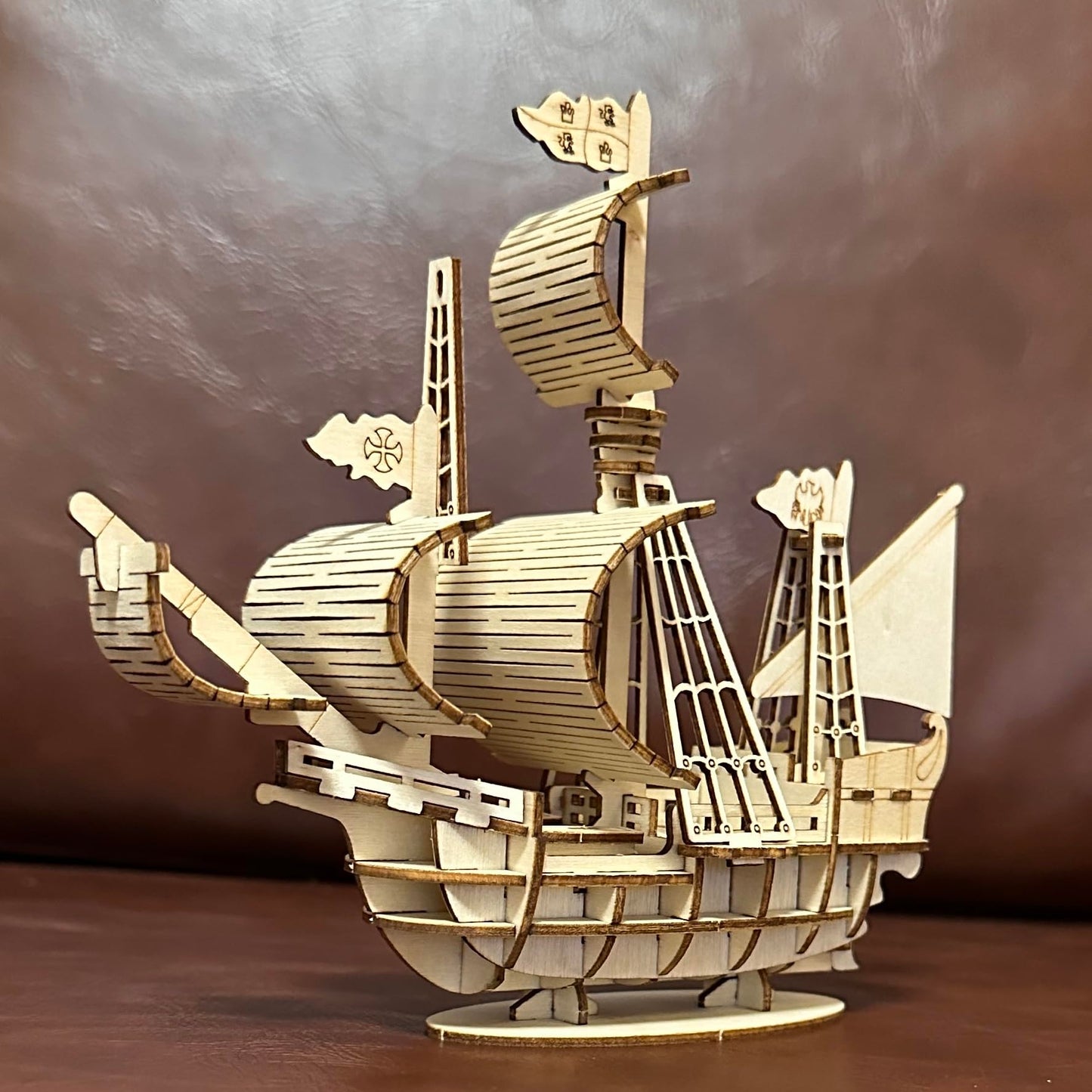 MPIUET 3D Wooden Sailboat Puzzle for Adults – No Glue, Burr-Free Model Kit