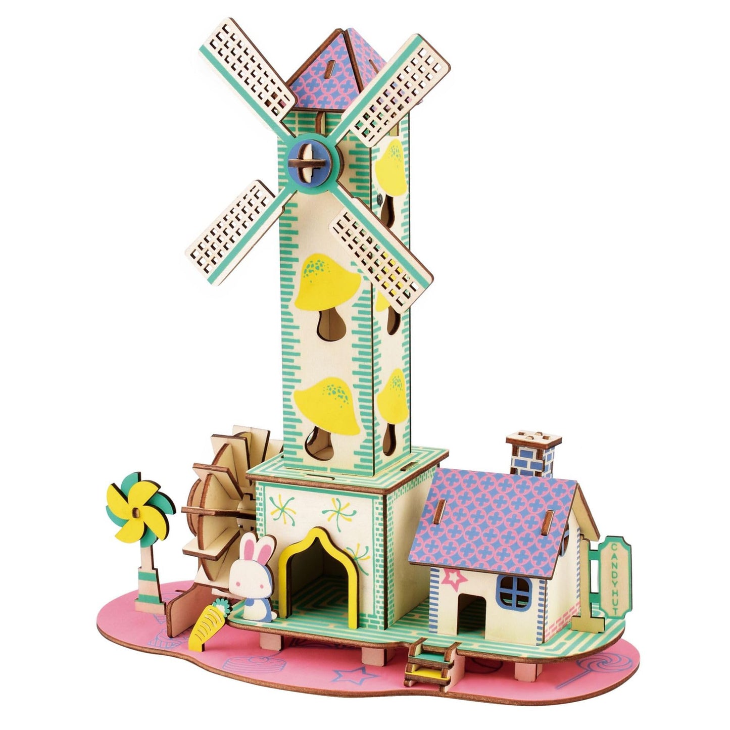 MPIUET Wooden 3D Puzzle Kit – Windmill Cottage & Little House