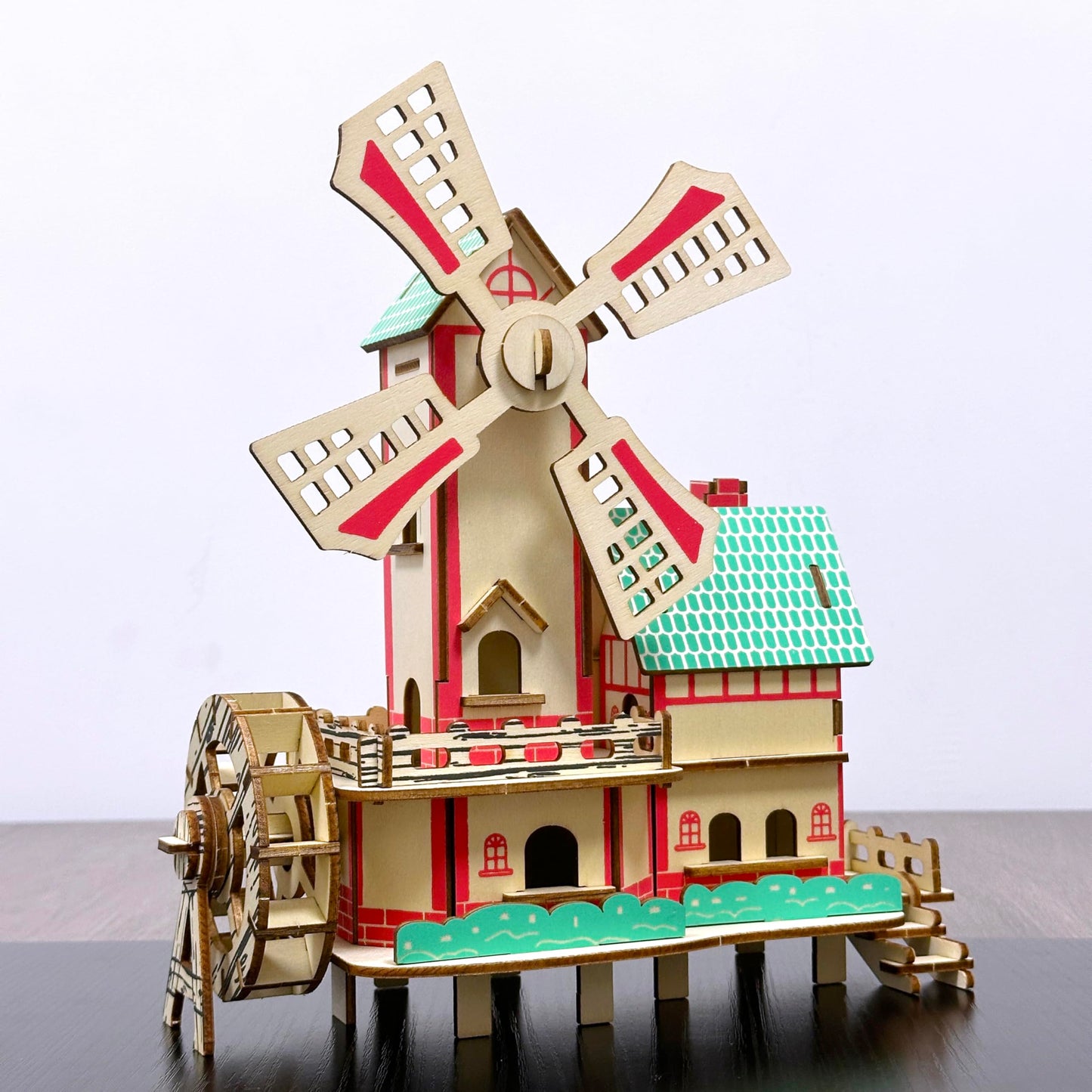 MPIUET Wooden 3D Puzzle Windmill Cottage | DIY Wood Miniature House Kit for Adults & Teens
