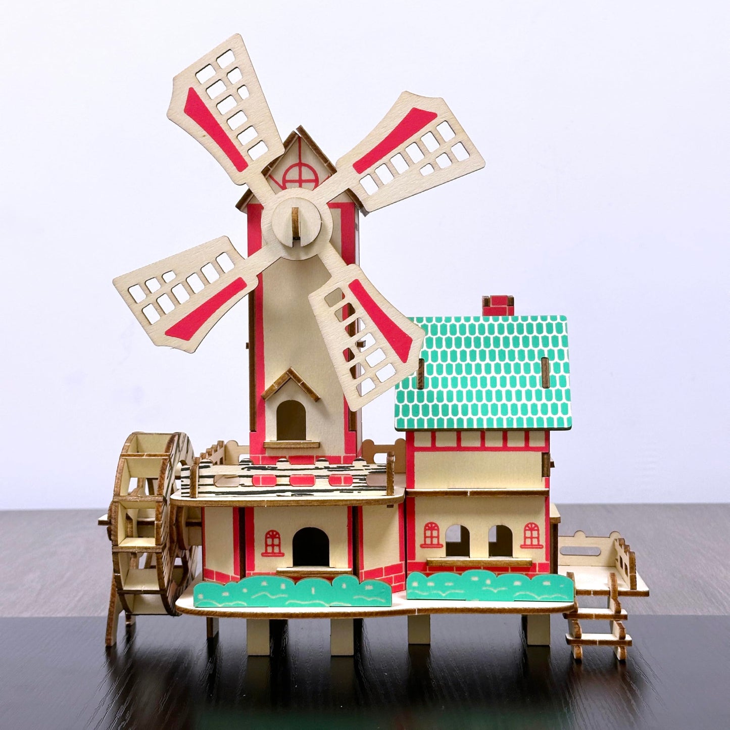 MPIUET Wooden 3D Puzzle Windmill Cottage | DIY Wood Miniature House Kit for Adults & Teens