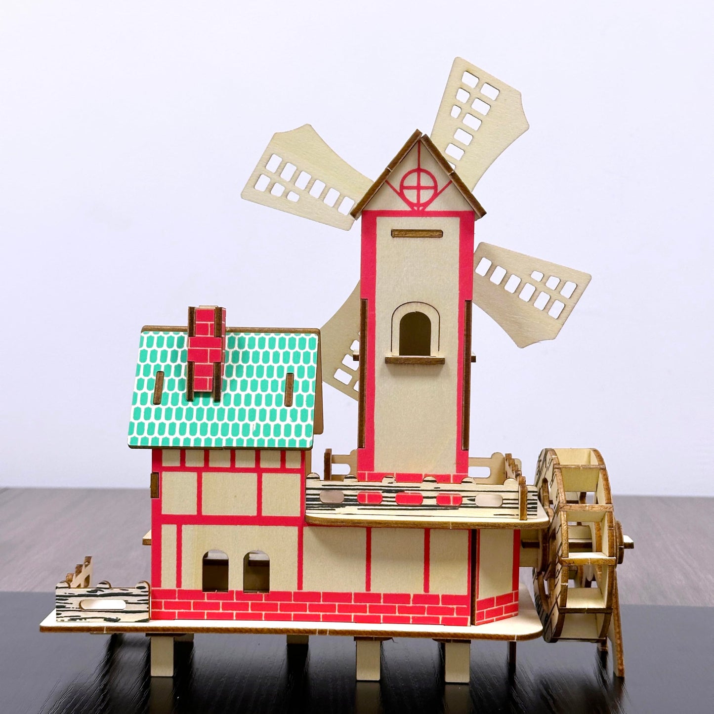 MPIUET Wooden 3D Puzzle Windmill Cottage | DIY Wood Miniature House Kit for Adults & Teens