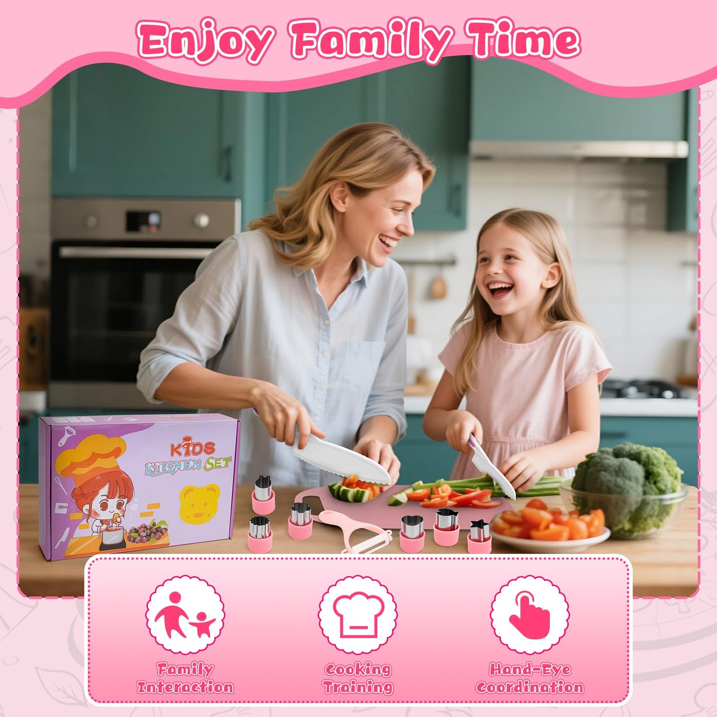 MPQMPQ Toddler Knife Set – Safe Montessori Kitchen Tools for Ages 3-8 (27-Piece)