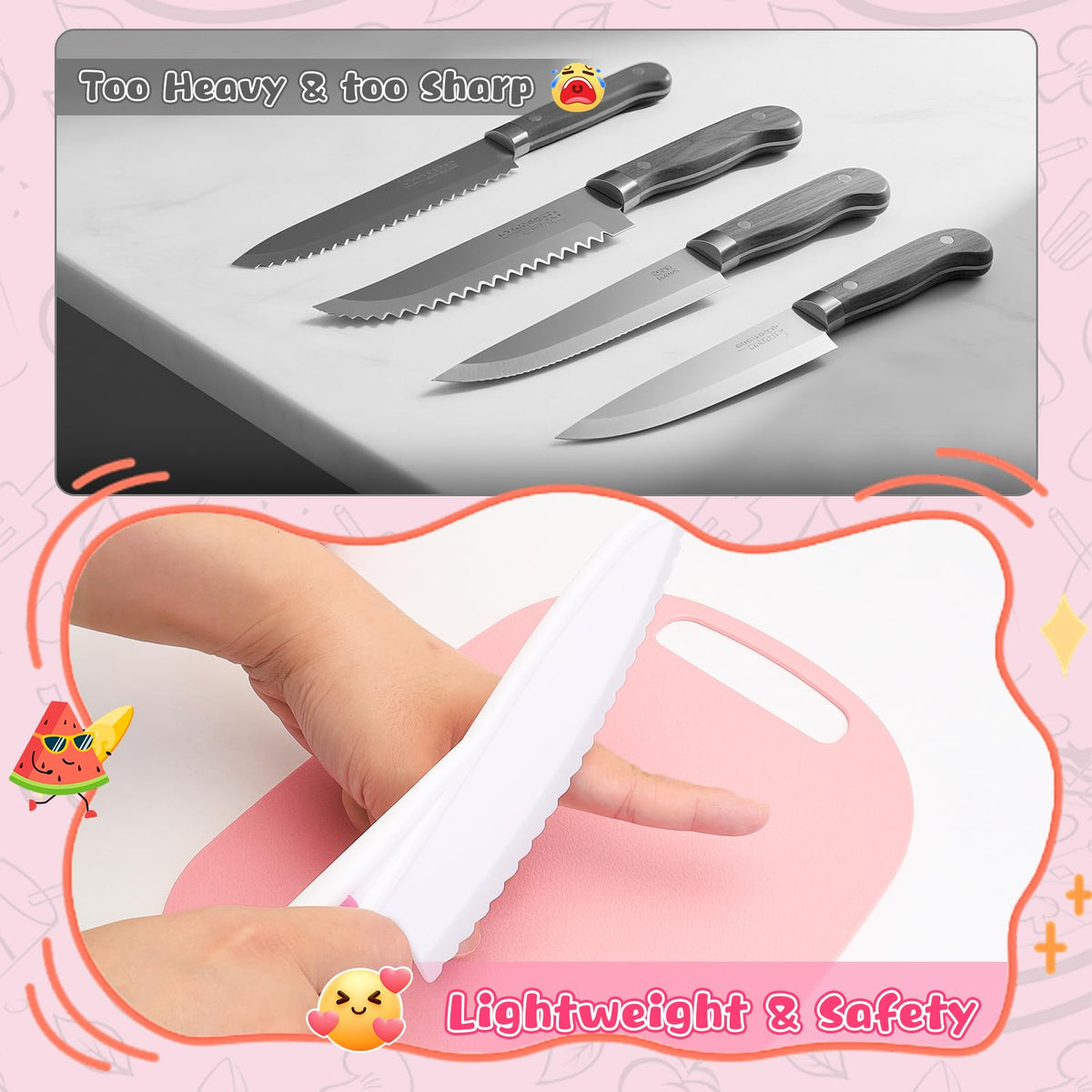 MPQMPQ Toddler Knife Set – Safe Montessori Kitchen Tools for Ages 3-8 (27-Piece)