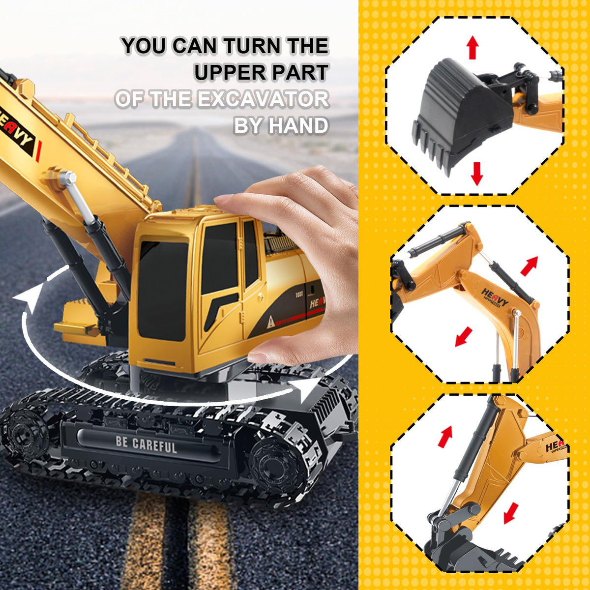 MQDMINI Construction Excavator RC Digger Truck for Kids | Educational Toy Gift