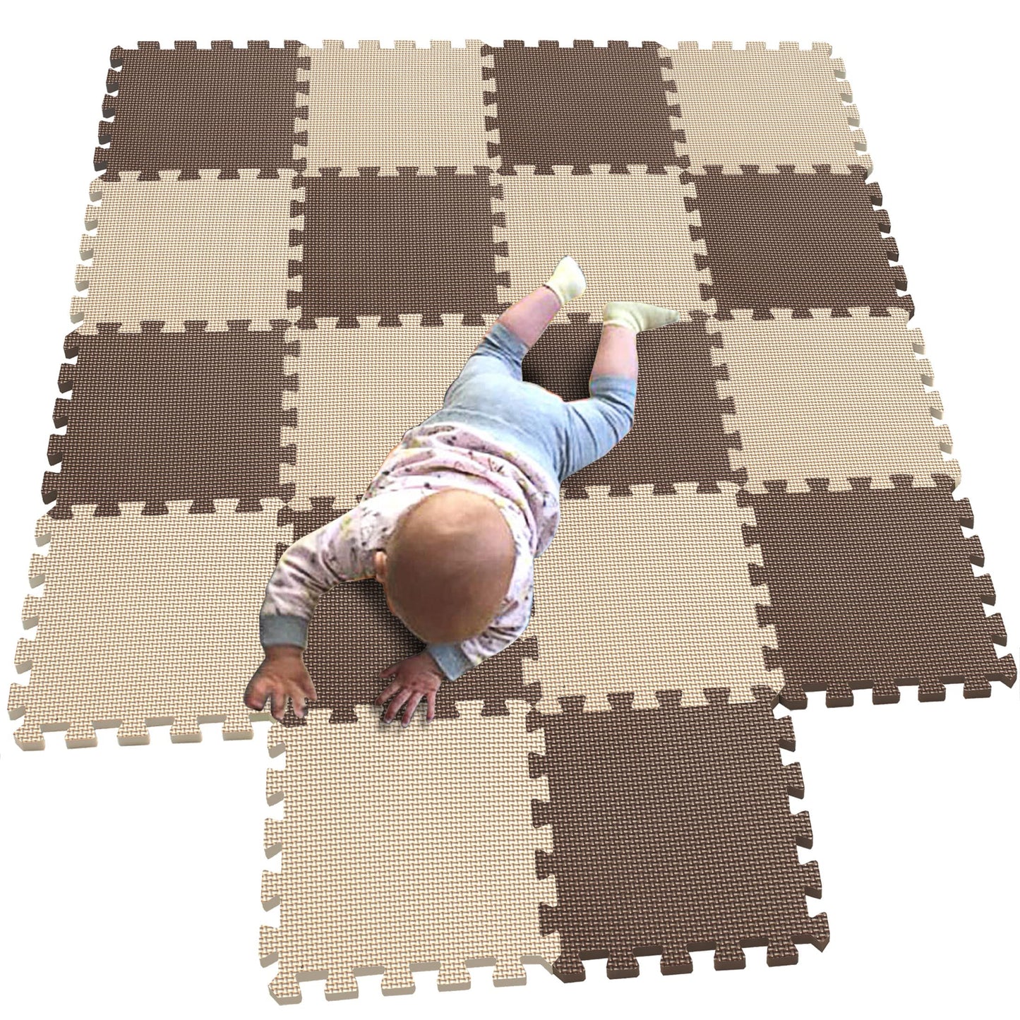 MQIAOHAM® 18-Piece Puzzle Play Mats – Soft Interlocking Foam Floor Tiles