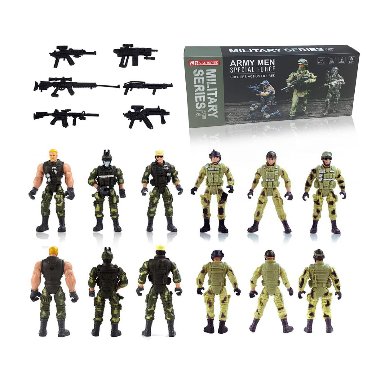MQSTARSRISE Army Men Action Figures – Poseable 4-Inch Soldier Toys for Boys Aged 4-7