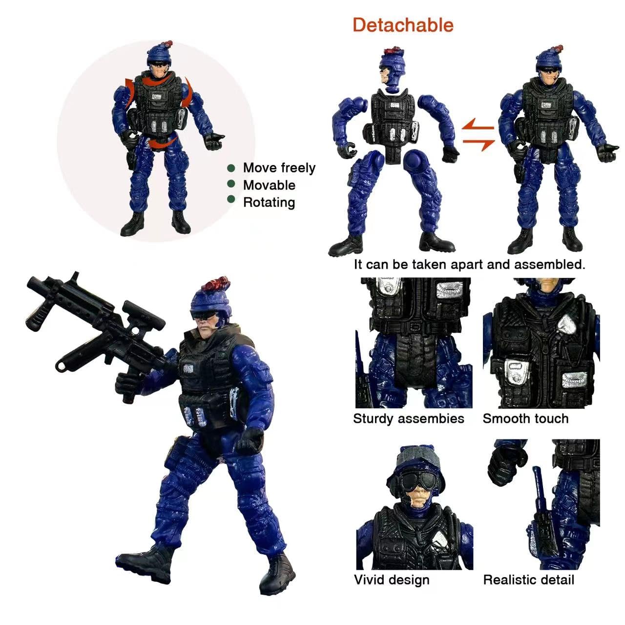 MQSTARSRISE Army Men Action Figures – 6-Piece Soldier Toy Set for Boys 4-7