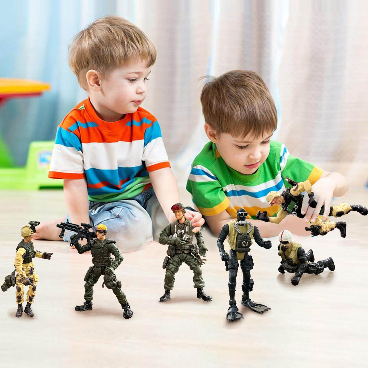 MQSTARSRISE Army Men Toy Set for Boys 4-7 — Detachable Figures & Weapons Playset